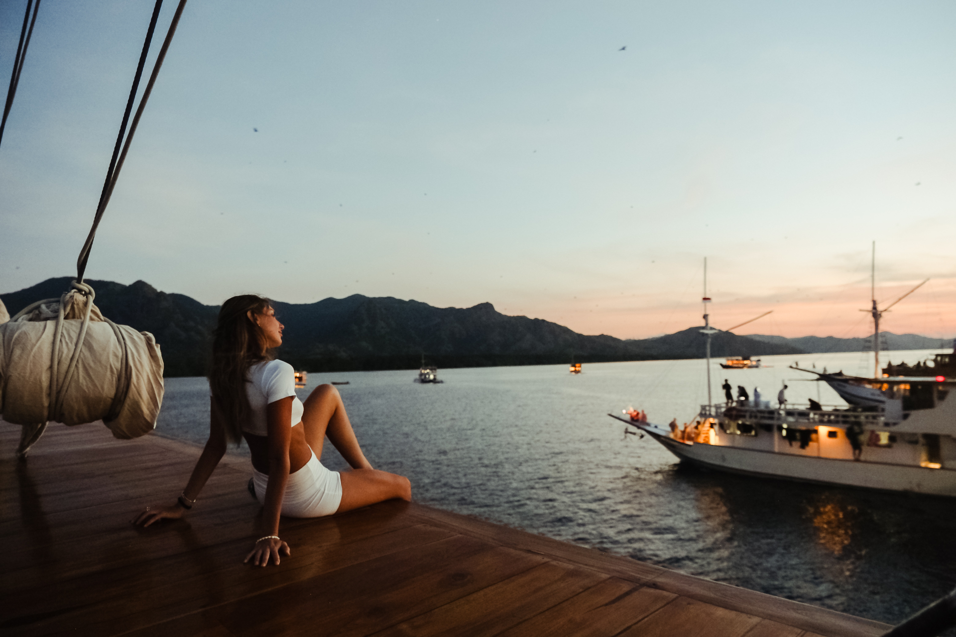 The Maj Oceanic phinisi yacht near Padar Island