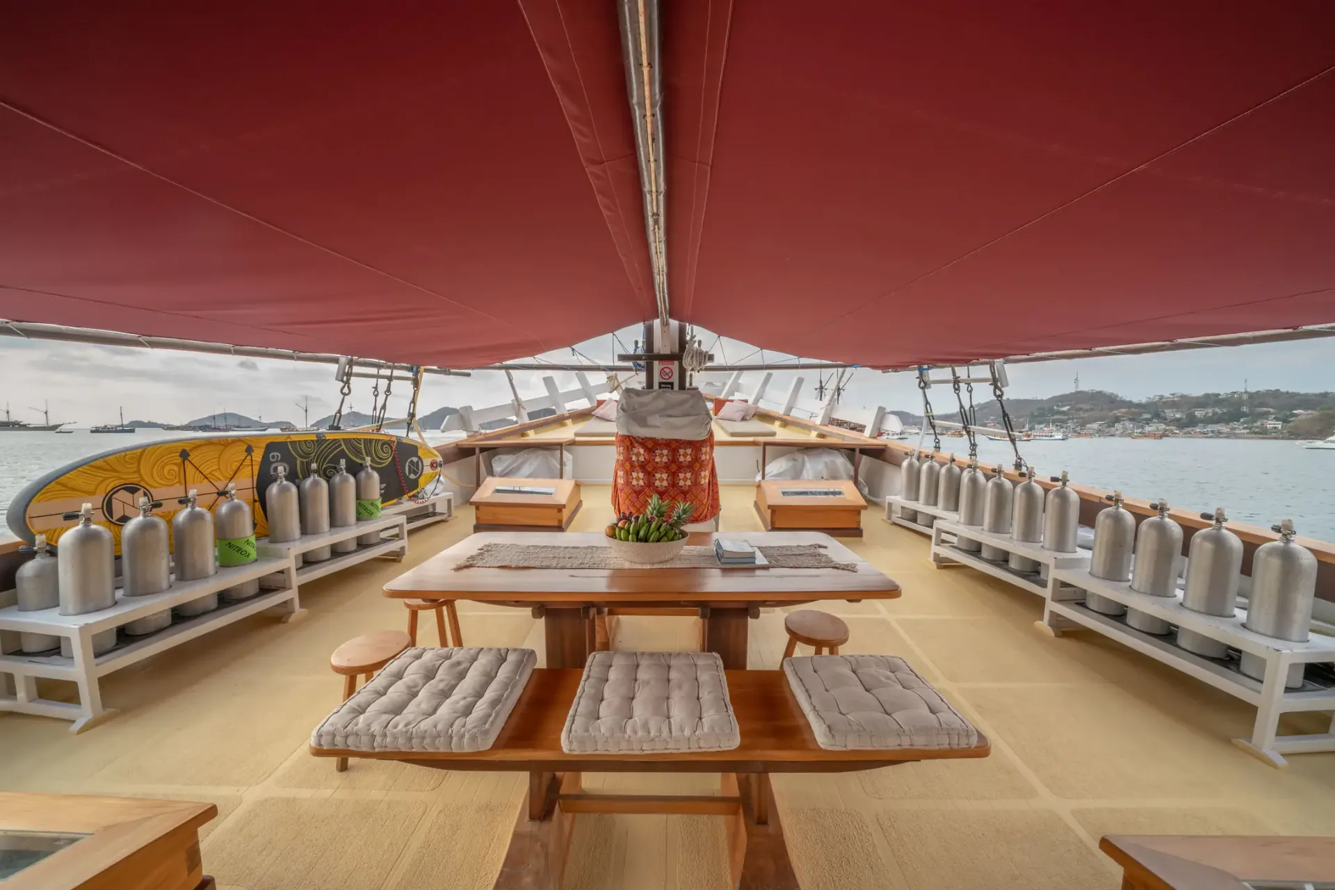 Jakare deck on private yacht in Komodo National Park