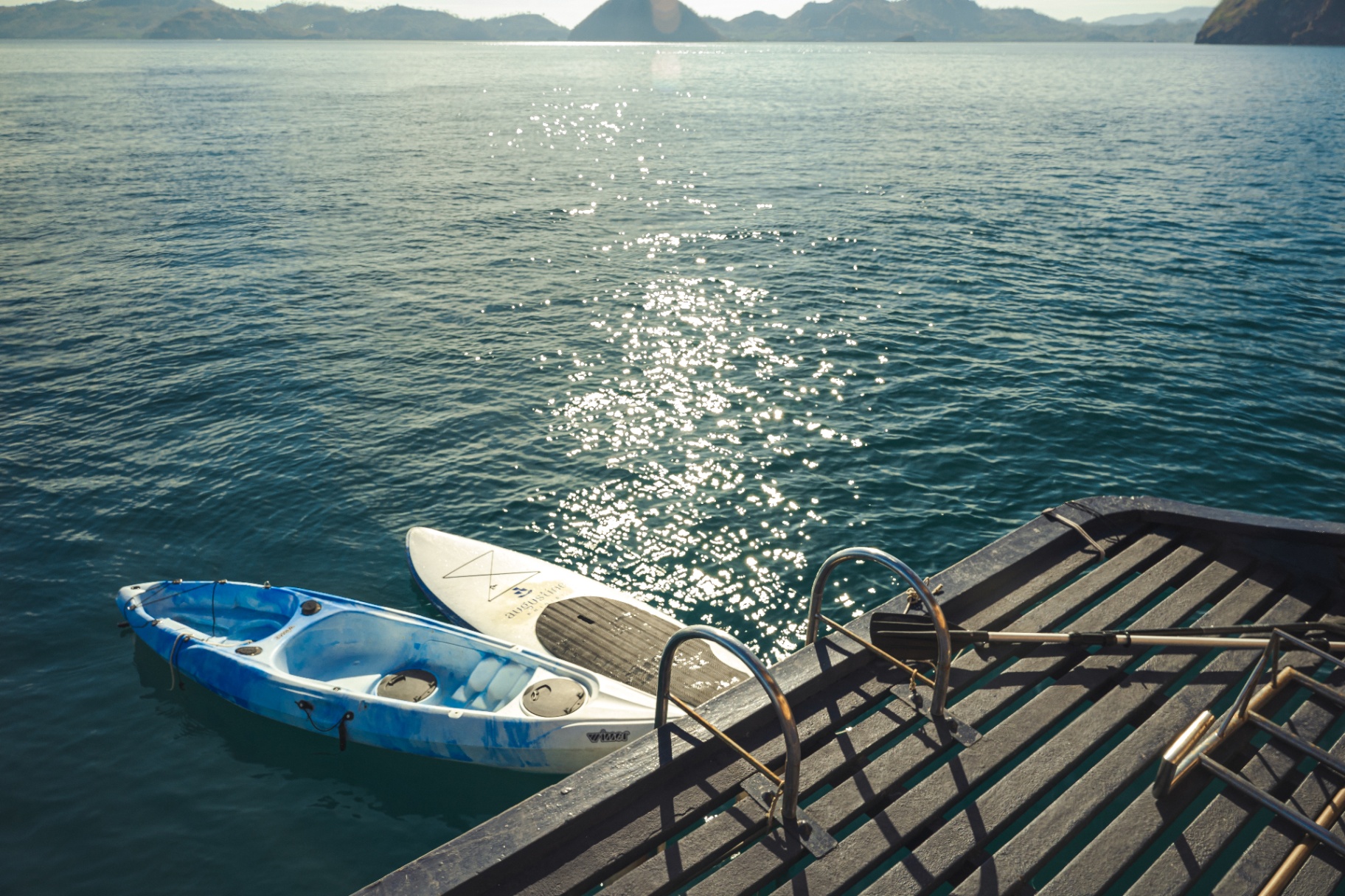 Augustine Phinisi deck on private yacht in Komodo National Park