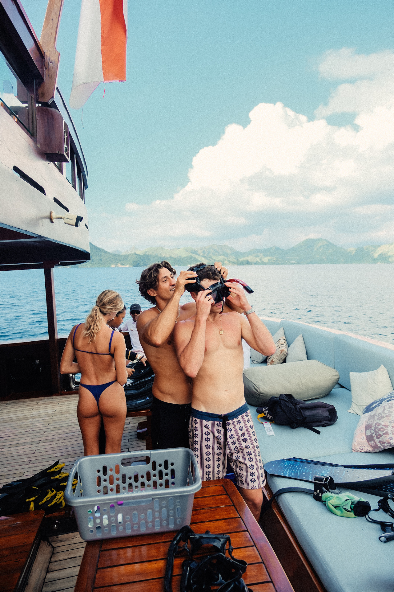 The Maj Oceanic deck on private yacht in Komodo National Park