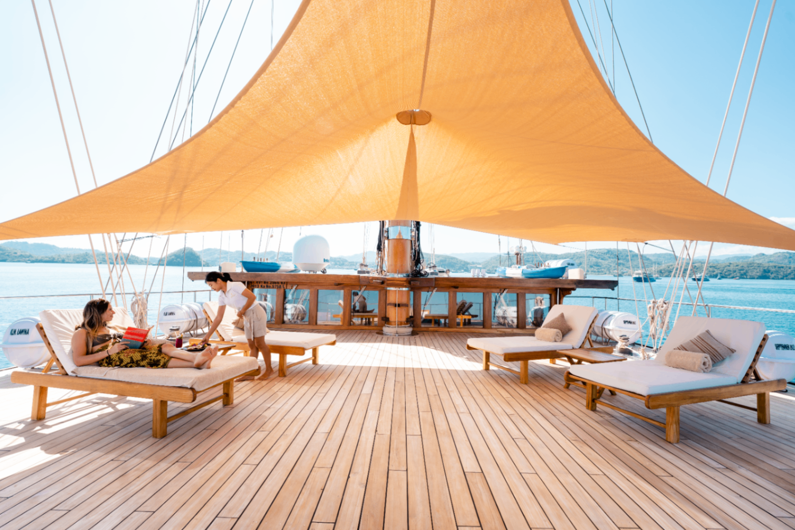 Lamima yacht anchored near Pink Beach Komodo