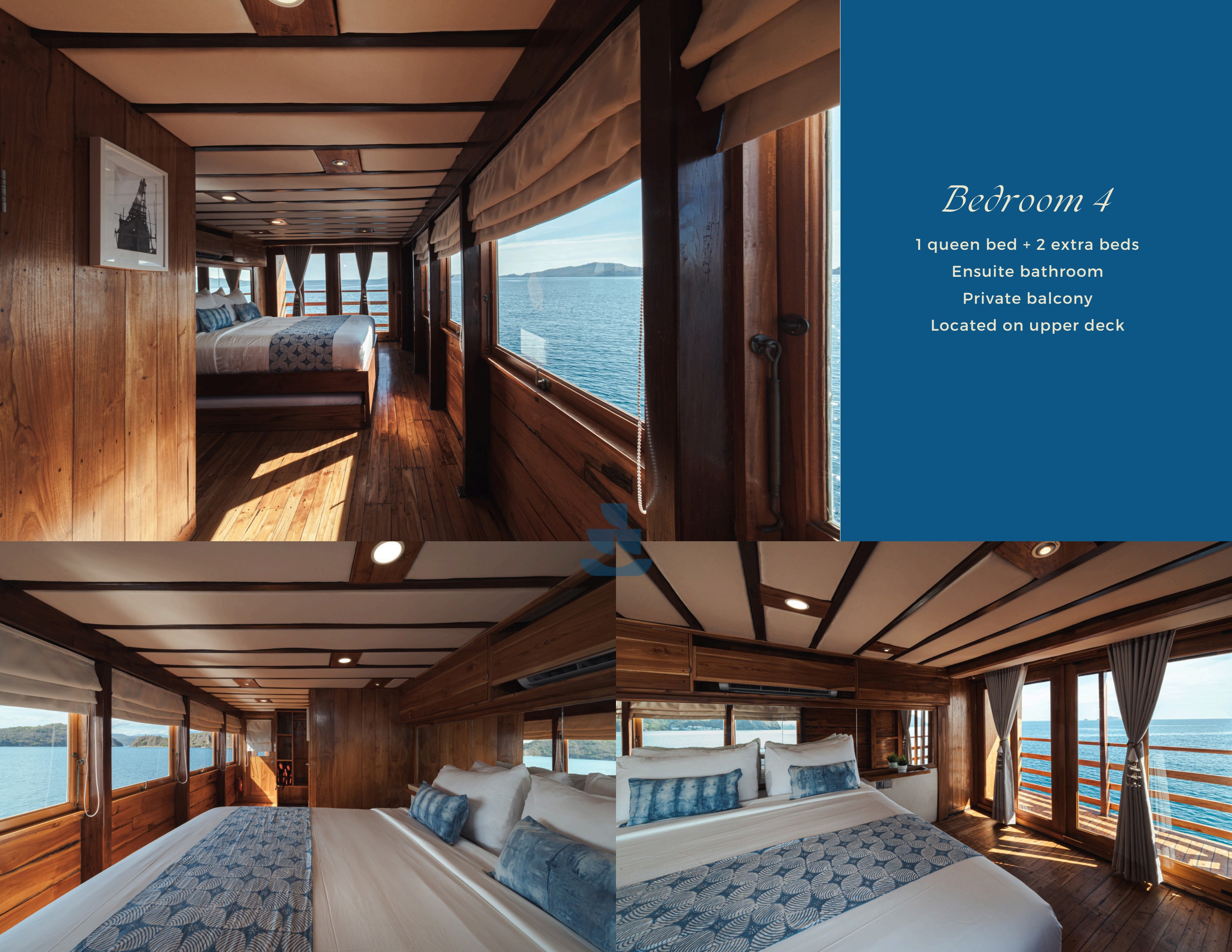 Augustine Phinisi deck on private yacht in Komodo National Park