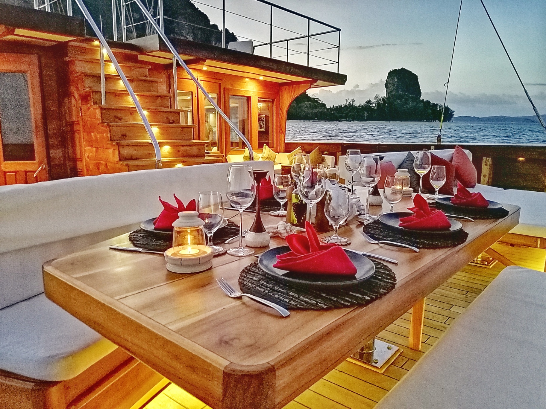 Lamima deck on private yacht in Komodo National Park