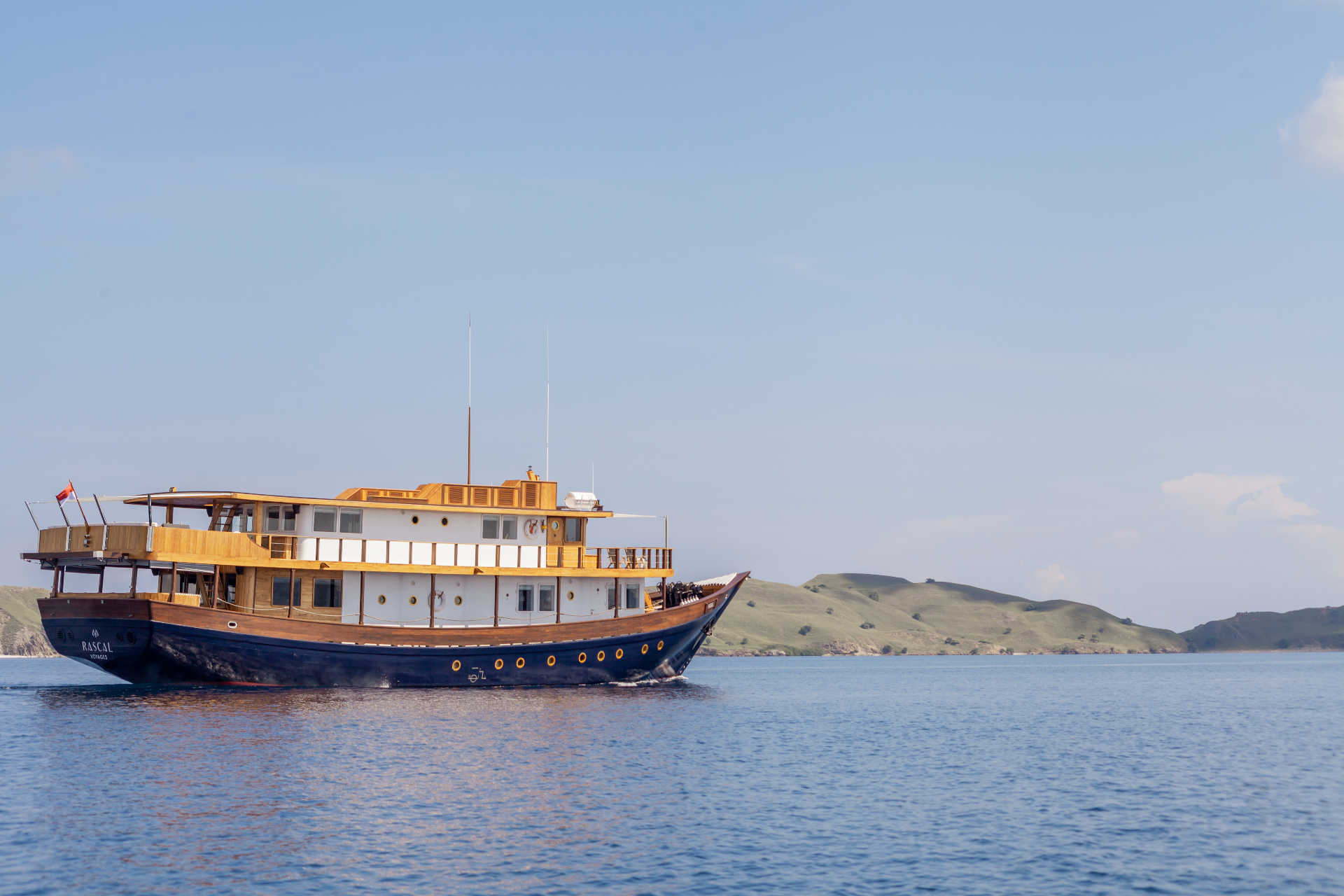 Rebel phinisi yacht near Padar Island