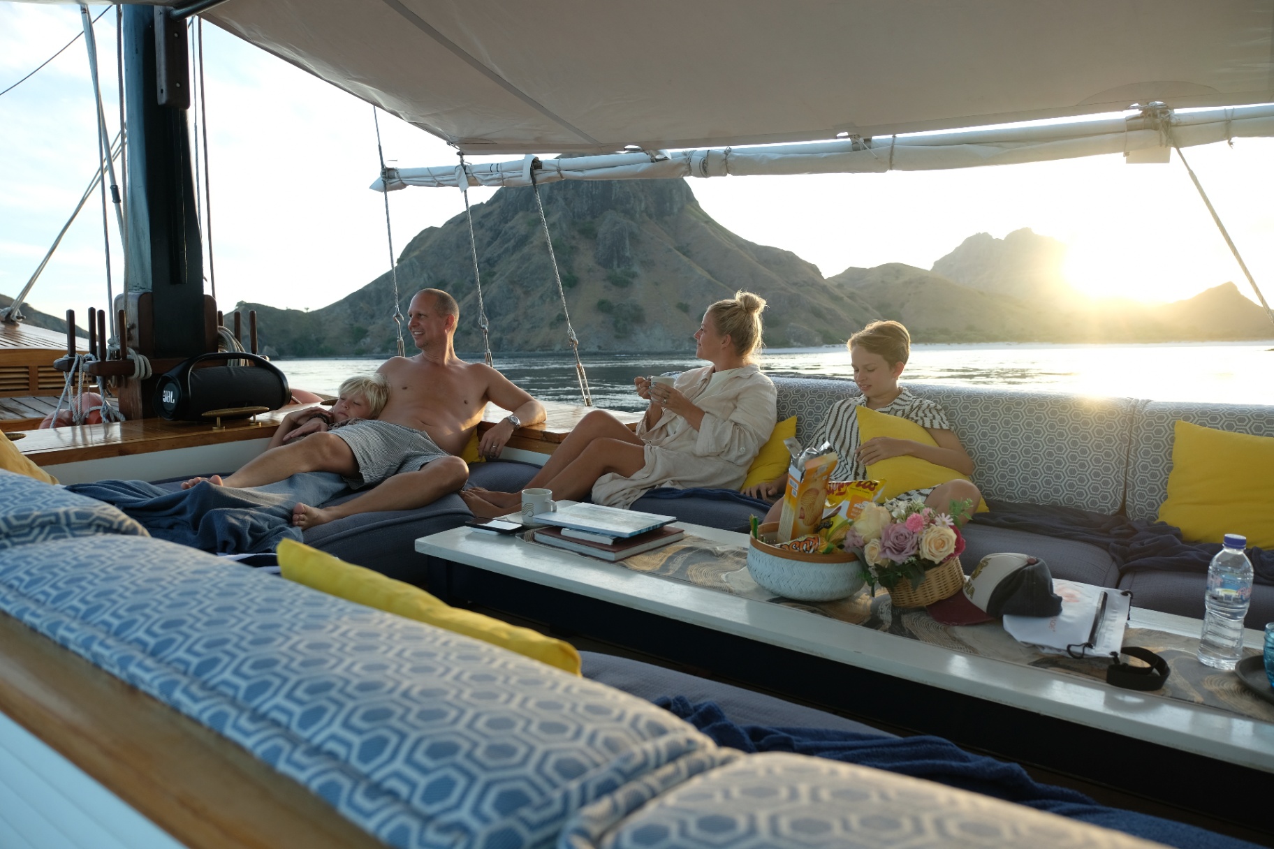 Samara II deck on private yacht in Komodo National Park