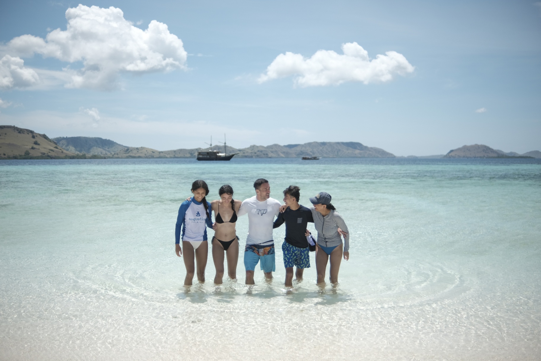 Augustine Phinisi deck on private yacht in Komodo National Park