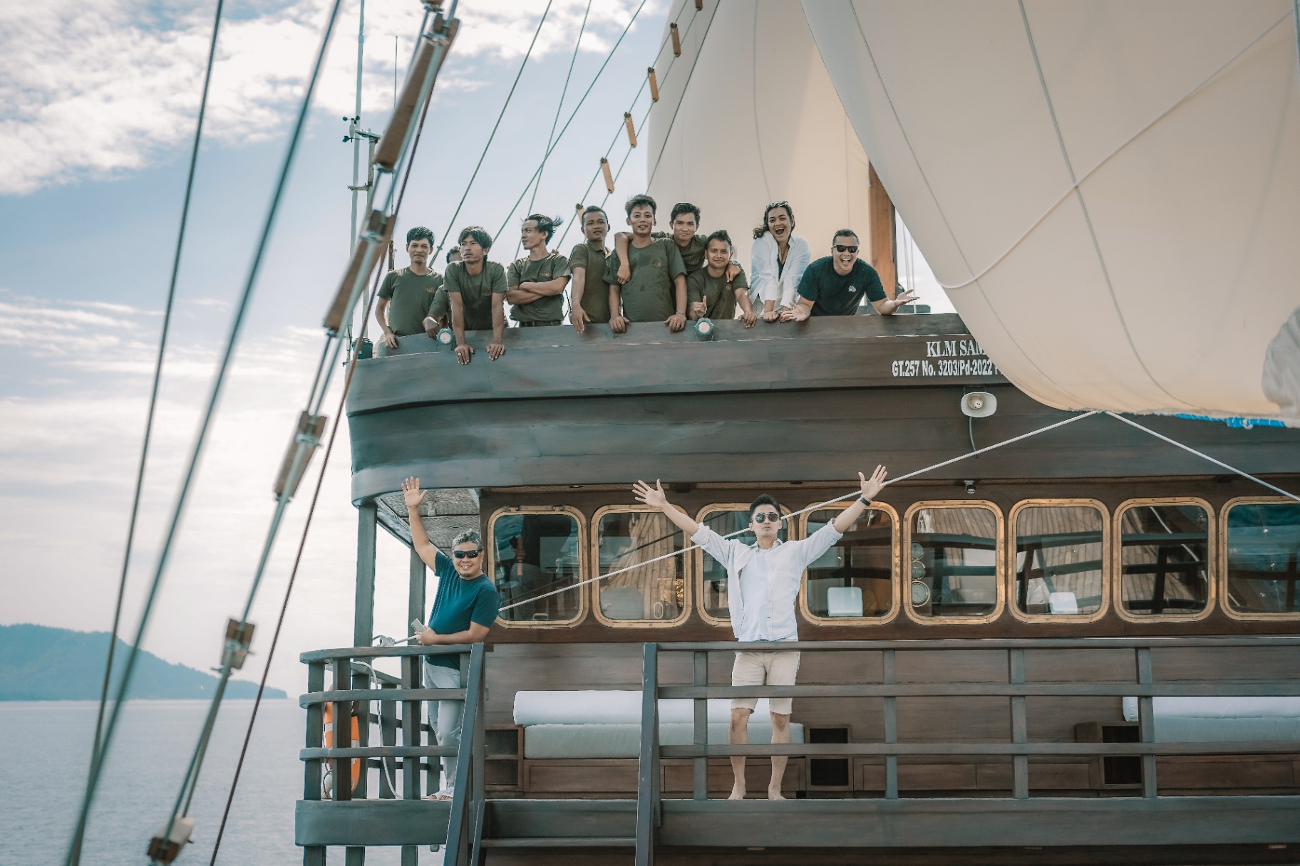 Samsara Samudra deck on private yacht in Komodo National Park
