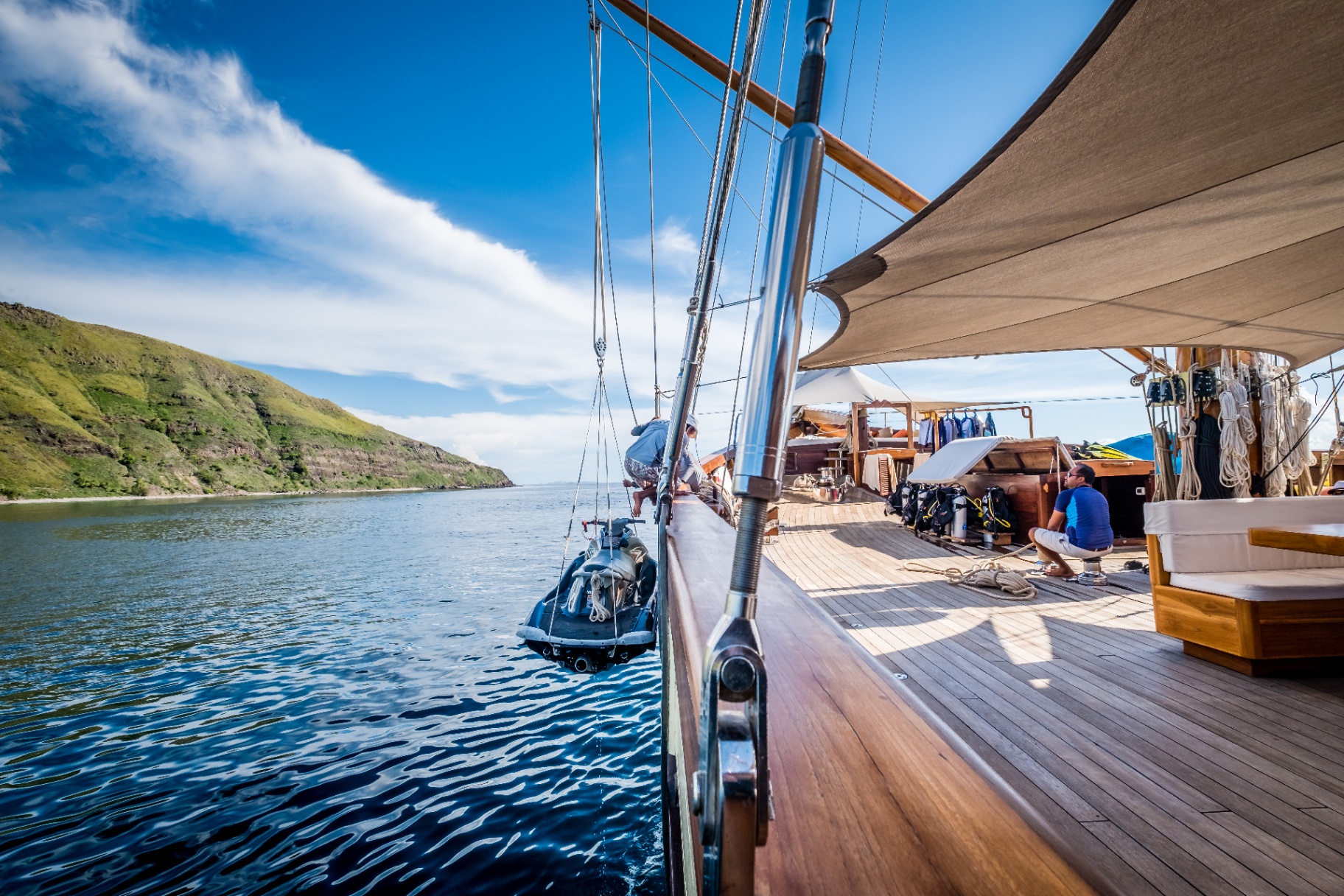 Lamima deck on private yacht in Komodo National Park