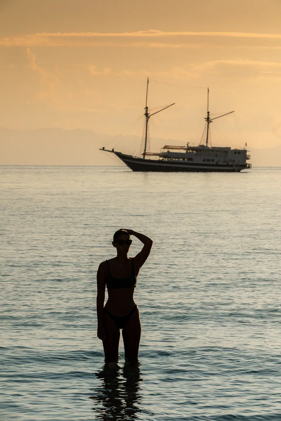 Aliikai phinisi yacht near Padar Island